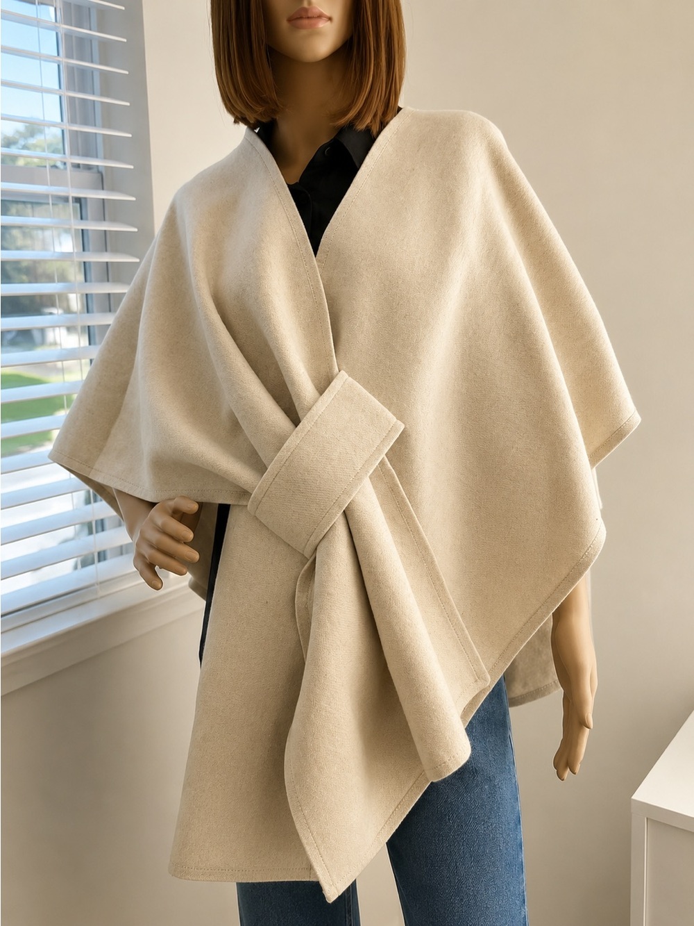 Luxury Loop Cape in Cream